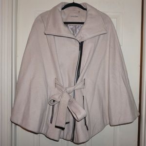 Calvin Klein white poncho jacket